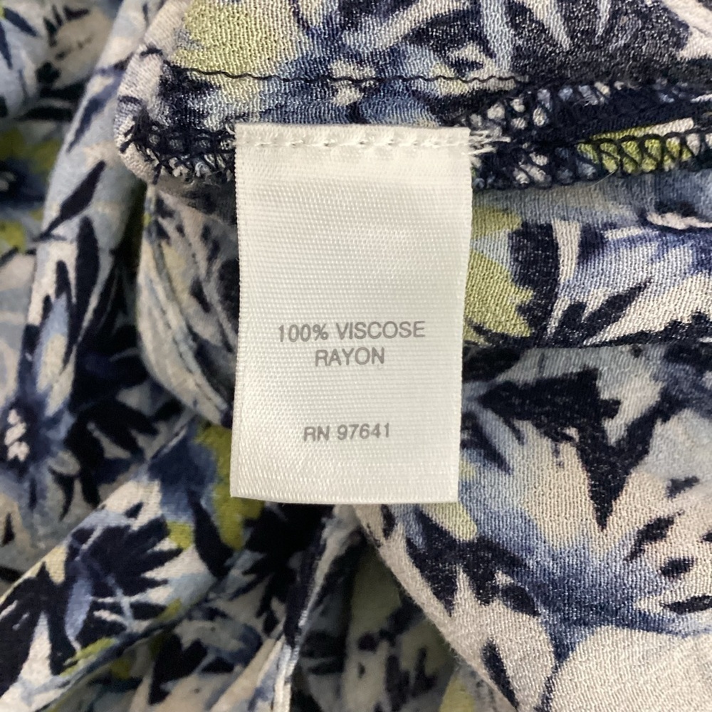 J.Jill Floral Button Front Blouse Blue Multi Size M - Picture 7 of 7